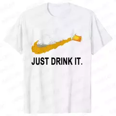 Imagem do Camiseta de manga curta masculina preta, camiseta de cerveja engraçada, tops de rua, roupas novas da moda, verão
