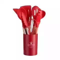 Conjunto De Panelas De Silicone Antiaderente, Utensílios De Cozinha, Espátula, Pá, Batedores De Ovo, Cabo De Madeira, Ferramenta De Cozinha, Utensílios De Cozinha, 12Pcs - comprar online