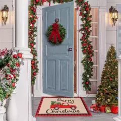 Tapete ao ar livre da porta do Natal, tapete de Papai Noel, casar decorações do Natal para a casa, ornamento do Xmas, presentes do ano novo, 2025, 2025 - loja online