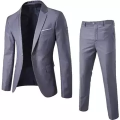 Conjunto de blazers e calças masculinas, ternos de negócios, jaquetas formais, terno casual, casacos de casamento elegantes, festa, 2 peças, 2023 - loja online