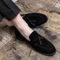 Mocassim preto masculino, mocassim de pedal único, sapato de vestido de negócios marrom, vestido de noiva italiano, tamanho 38-48, novo na internet