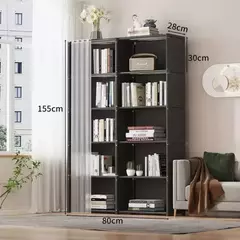 Dustproof High Capacity Partition Wardrobe, Open Bookshelf, Montagem simples Armário de armazenamento, Mobília do quarto, 6 camadas, 5 camadas na internet
