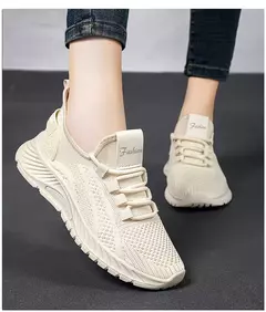 Sapatos esportivos respiráveis para mulheres, tênis casuais, mocassins com renda, malha de malha, moda feminina, marca designer, 2024 - Wolf Magazine