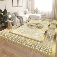 Ouro luxuoso grandes tapetes para sala de estar, Europa e América, Villa Hall d - Wolf Magazine