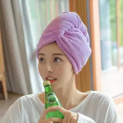 Toalha de cabelo comprido de secagem rápida para mulheres, boné de banho macio com microfibra, chapéu de banho - loja online