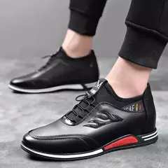 Sapato de couro verdadeiro masculino, tênis casual na moda, aumento de altura invisível de 6cm a 8cm, temporada verão - comprar online