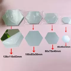 Hexagon 3D Espelho Adesivo de Parede, Sala Adesivos, Decoração do Quarto, Banheiro, Decoração de Casa, Vários tamanhos, DIY TV Fundo