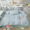 Soft Bubble Grid Imprimir Bedding Set, Confortável Duvet Cover Set sem Núcleo, 1 * Capa de Edredão + 2 Fronha, 3PCs