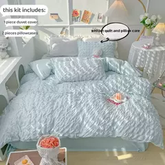 Soft Bubble Grid Imprimir Bedding Set, Confortável Duvet Cover Set sem Núcleo, 1 * Capa de Edredão + 2 Fronha, 3PCs