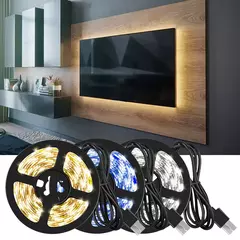 USB Estética LED Strip Lights, Decoração de Natal, Quarto, Armários, Cozinha, TV Ambient Ring Light, Neon Wall Lamps, 5m - comprar online