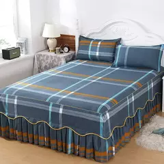 colcha de cama casal lencol cama casal Princesa estilo colcha na cama com saia algodão impressão roupa de cama para casa elástico lençol equipado com fronhas roupa de cama jogo de cama na internet