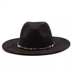 Imagem do Chapéu Fedora Liso de Camurça para Homem e Mulher, Banda Fashion, Torta de Porco, Pai, Senhoras, Jogador Trilby Panamá, Tamanho 58cm