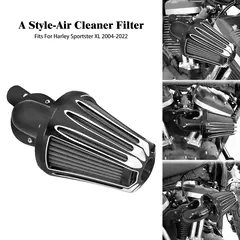 Filtro de admissão para limpeza de ar cnc de motocicleta, para harley sportster xl 883 touring road king electra street glide softail fat bob dyna
