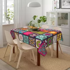 Bohemian Mandala Toalha de Mesa, Resistente a Manchas, Poliéster, Casamento, Festa, Casa, Jantar, Mesa de Café Acessórios