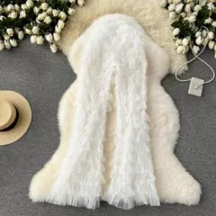Imagem do SINGREINY-Calças femininas de malha longa, calças vintage flare pura, em camadas, cintura alta, moda americana, streetwear, Y2K, 2024