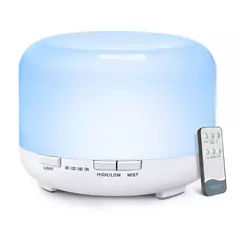 Óleo Essencial Aromaterapia Difusor com Controle Remoto, Difusor Aroma, Cor De Grão De Madeira, Umidificador para Home Office, 5V, 2A, 500ml - Wolf Magazine