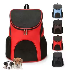 Portátil dobrável pet malha transportadora cão mochila respirável saco cão gato grande capacidade ao ar livre viagem transportadora dupla bolsa de ombro
