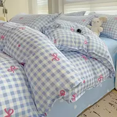 Conjunto de cama para meninas, capa de edredão, folha plana, fronha, sem enchimento, roupa de cama, macia, gêmea, completa, queen size, 3, 4pcs - comprar online