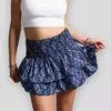 Saia com borda plissada estampada para mulheres, saia curta plissada floral, minissaia feminina de férias Boho, saia sexy Y2K, nova moda