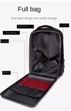 Imagem do Saco de embarque multifuncional, mochila de negócios dura, trole bag, mala de viagem, bagagem de rolamento, grande capacidade, 19";;VERDADEIRO;;"Blue,19