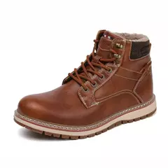 Penicfine Botas de caminhada masculinas de inverno com forro quente e botas de neve ao ar livre à prova d'água antiderrapante botas de caminhada
