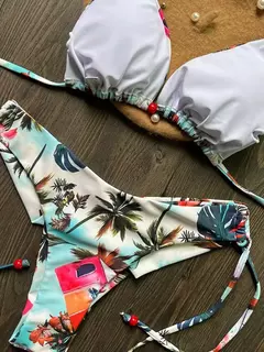 OIINAA-maiô sexy para mulheres, moda praia estampa halter, conjunto de biquíni com renda, maiô verão, moda praia sexy com cordão, 2 peças - loja online