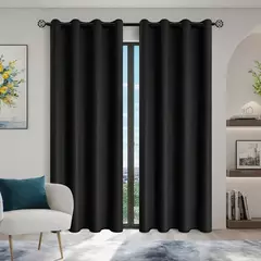 Cortinas blackout sólidas com ilhós, Total Privacy cortinas para quarto, 1pc