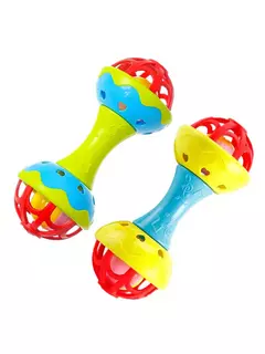 Chocalhos calmantes de duas cabeçadas para criança, mão de cor aleatória, brinquedos de chocalho do bebê, 0 a 1pc - comprar online