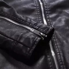 Falso PU couro moto jaqueta dos homens, casacos masculinos, outwear, preto, marca na internet