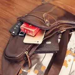 Bolsa de ombro masculina de couro bovino genuíno, bolsa de ombro com suporte para os seios, casual e de viagem - loja online
