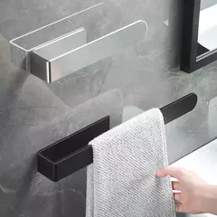 Toalheiro não perfurado toalheiro banheiro rack auto-adesivo banheiro cozinha toalha de mão rack itens domésticos