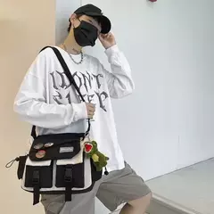 Nylon Crossbody Bolsas para Mulheres, Messenger Bag para Meninas, Sacos de Livros Escolares, Bolsas de Lona Jovem, Bolsa de Ombro, Harajuku Sac, Homens - loja online