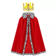 Adulto crianças capa rei príncipe cosplay traje coroa xale pai-filho atividade festa desempenho traje manto de halloween - Wolf Magazine