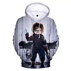 Chucky-Homens 3D Full-Print Hoodies Filme de Terror, moletom Hoodie, Traje Cosplay, Streetwear, Unisex, Nova Moda, 2024 na internet