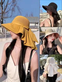 Imagem do Guarda de Pescoço Respirável Feminino, Chapéus de Verão, Xaile, Chapéus de Sol, Viagem Exterior, Protetor Solar