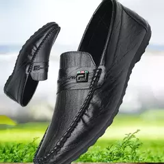 Mocassins de couro branco masculino, sapato casual, sapato de mocassim, designer, primavera, outono - Wolf Magazine