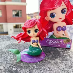 Novo bandai disney a pequena sereia anime qposket personagens ariel glitter linha figura de ação modelo colecionável brinquedos aniversário na internet