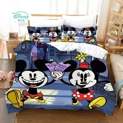 Imagem do Disney Mickey Mouse Conjunto de cama para meninos, colcha única, capa de edredão, decoração do quarto infantil, queen e king size, quarto casal, 3 PCs