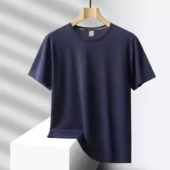 Camiseta esportiva de secagem rápida masculina, blusa de mangas curtas, casual preta e verde, camiseta de ginástica, roupas de verão, tamanho grande 6XL 7XL, 2024