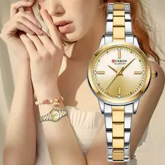 Curren-relógio de quartzo feminino, original, elegante, feito de aço inoxidável, à prova d'água, para as mulheres - comprar online