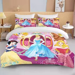 Disney Princess Impresso Bedding Set para Adulto, Microfibra Bed Cover, Quarto Duvet, Anime Cartoon Fronha, 10 Tamanhos