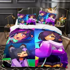 APHMAU-Conjunto de cama impressão Aphmau 3D para adultos e crianças, capa de edredão, solteiro, gêmeo, completo, queen, king size, kawaii, adulto, cama, 035 - comprar online