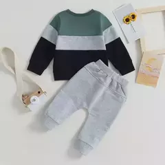 Imagem do Conjunto de moletom e calças elásticas recém-nascido, Conjuntos de calças bebê menino, Roupas de 2 peças, Itens do bebê, Outono