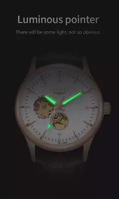 Relógio de pulso mecânico automático masculino, relógio estilo elegante, esqueleto de roma na internet