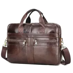 Bolsas casuais de couro genuíno para homens, sacos para laptop, sacos masculinos de viagem de negócios, bolsa de ombro masculina - Wolf Magazine
