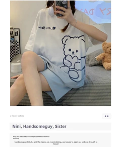 5xl feminino verão bonito manga curta pijamas pulôver outerwear moda casa roupas leves para a primavera