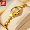 OLEVS Relógio Quartz para Mulheres, Espelho Rhombic, Relógio de Pulso Feminino Impermeável, Tungsten Steel Strap, Luxo, Original, 7007