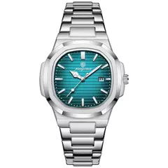 PENGAGAR-Relógio de quartzo quadrado de aço inoxidável masculino, relógio de luxo, relógio masculino impermeável, data luminosa, novo, 2022 - comprar online
