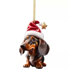 Desenhos animados Cute Dog Natal Enfeites, Xmas Tree Pendant, Fun Dachshund, Pendurado Decoração Presente, Fontes do partido, Casa, Decoração do carro - Wolf Magazine