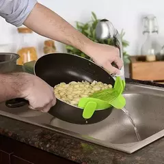 Universal Silicone Anti-derramamento Pasta Coador, Clip-on Pan Pot, Produto comestível, arroz, frutas, coador, ferramentas de cozinha na internet